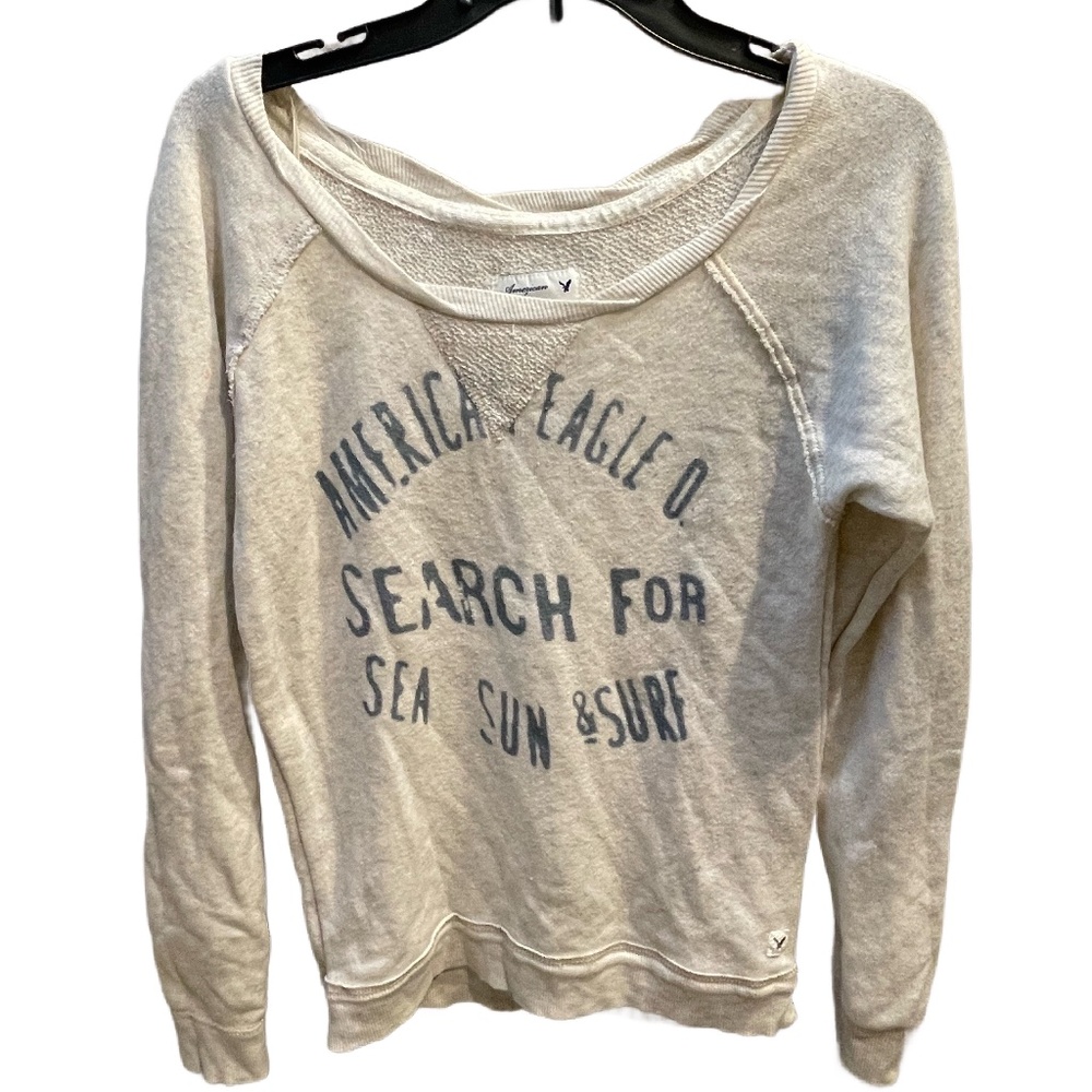 ❤️ AMERICAN EAGLE OUTFITTERS AEO CREAM SEA SUN & SURF SWEATSHIRT SIZE SM…